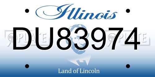 DU83974 Illinois License Plate