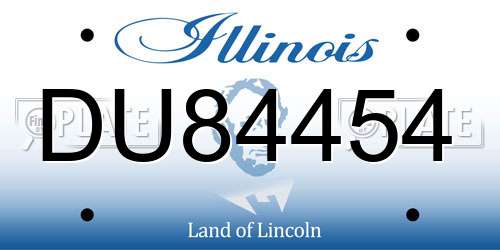 DU84454 Illinois License Plate