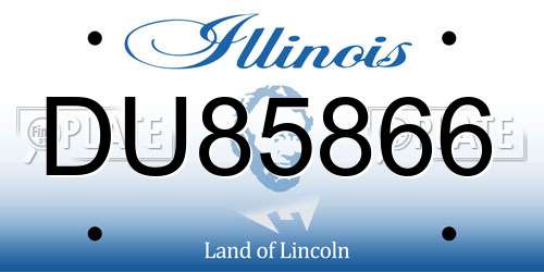 DU85866 Illinois License Plate