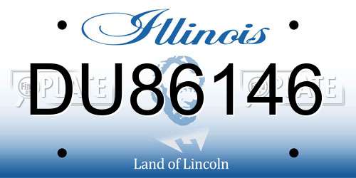 DU86146 Illinois License Plate