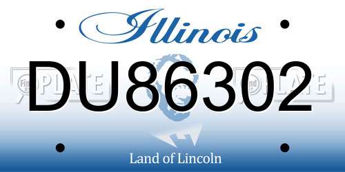 DU86302 Illinois License Plate