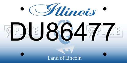 DU86477 Illinois License Plate