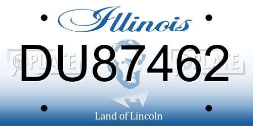 DU87462 Illinois License Plate