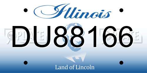 DU88166 Illinois License Plate