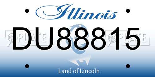 DU88815 Illinois License Plate