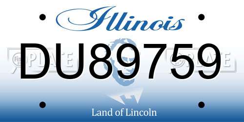 DU89759 Illinois License Plate