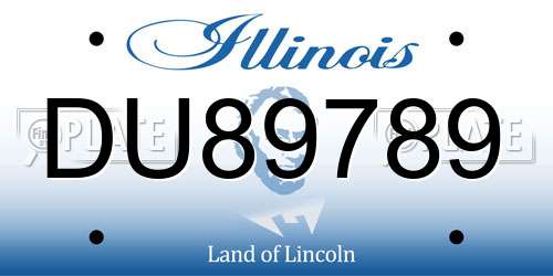 DU89789 Illinois License Plate
