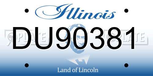 DU90381 Illinois License Plate