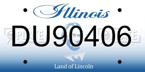 DU90406 Illinois License Plate