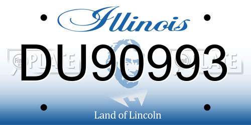 DU90993 Illinois License Plate