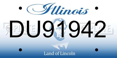 DU91942 Illinois License Plate