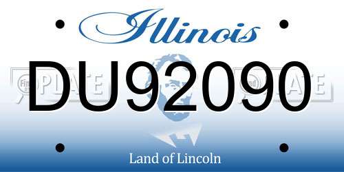 DU92090 Illinois License Plate