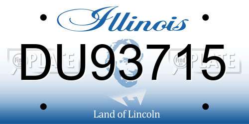DU93715 Illinois License Plate