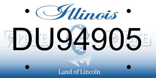 DU94905 Illinois License Plate
