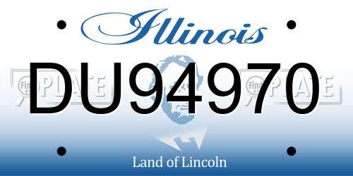 DU94970 Illinois License Plate
