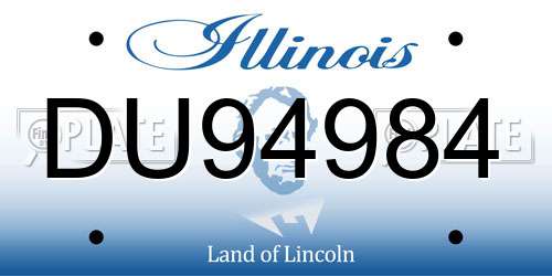 DU94984 Illinois License Plate