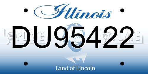 DU95422 Illinois License Plate