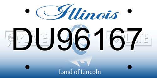 DU96167 Illinois License Plate