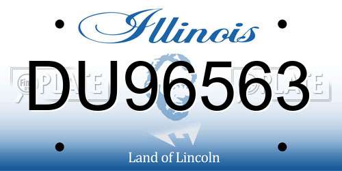 DU96563 Illinois License Plate