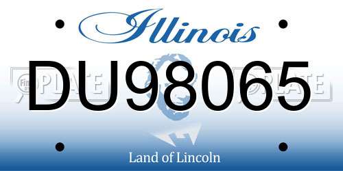 DU98065 Illinois License Plate