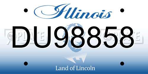 DU98858 Illinois License Plate