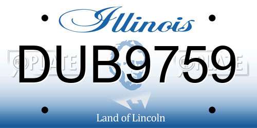 DUB9759 Illinois License Plate
