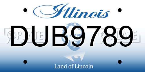 DUB9789 Illinois License Plate