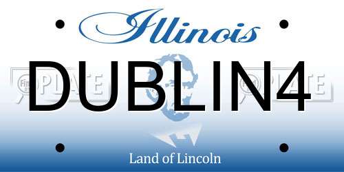 DUBLIN4 Illinois License Plate