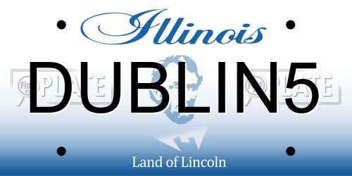 DUBLIN5 Illinois License Plate