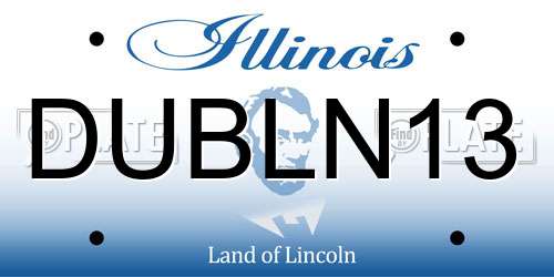 DUBLN13 Illinois License Plate