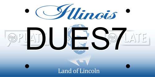DUES7 Illinois License Plate