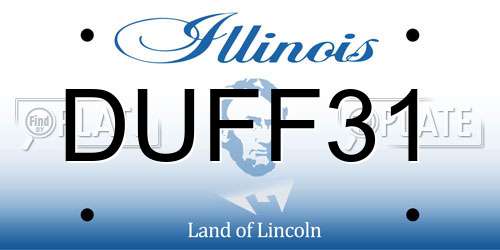 DUFF31 Illinois License Plate