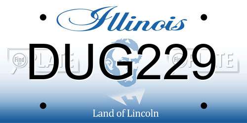 DUG229 Illinois License Plate
