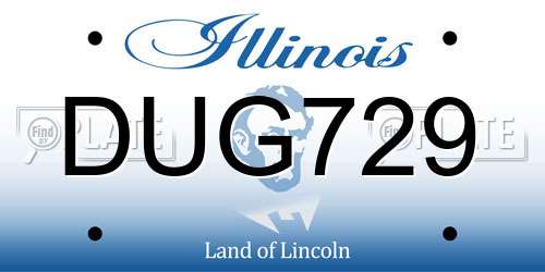 DUG729 Illinois License Plate