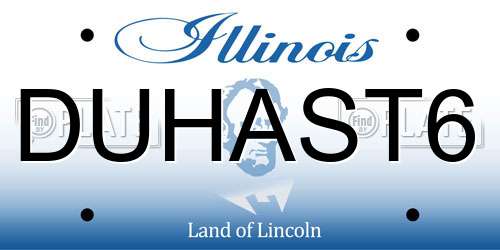 DUHAST6 Illinois License Plate