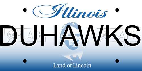 DUHAWKS Illinois License Plate