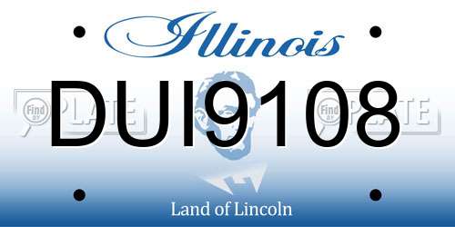 DUI9108 Illinois License Plate