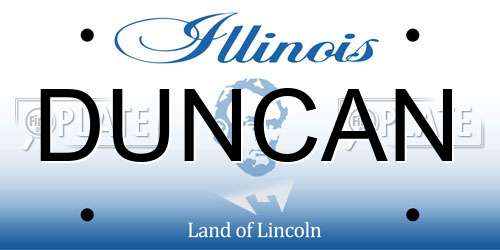 DUNCAN Illinois License Plate