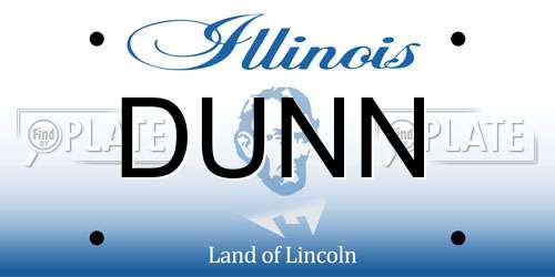 DUNN Illinois License Plate