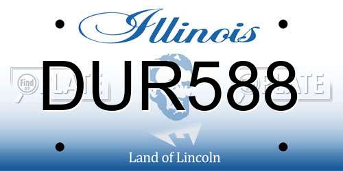 DUR588 Illinois License Plate