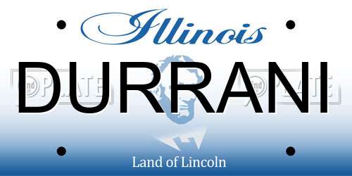 DURRANI Illinois License Plate