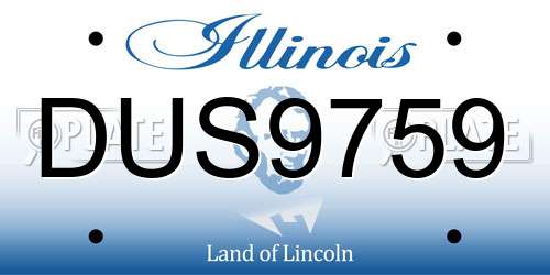 DUS9759 Illinois License Plate
