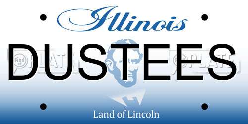 DUSTEES Illinois License Plate