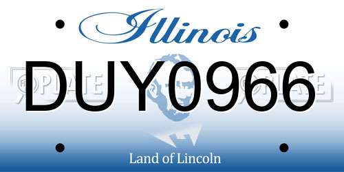 DUY0966 Illinois License Plate
