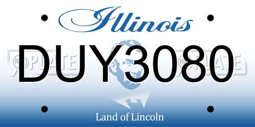 DUY3080 Illinois License Plate