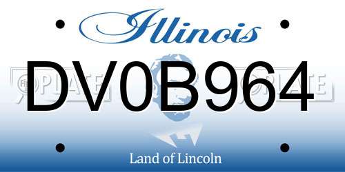 DV0B964 Illinois License Plate