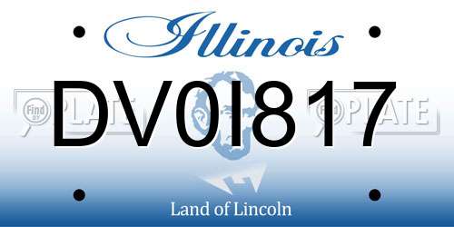DV0I817 Illinois License Plate