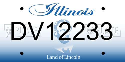 DV12233 Illinois License Plate