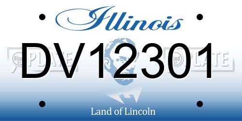 DV12301 Illinois License Plate
