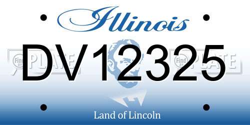 DV12325 Illinois License Plate